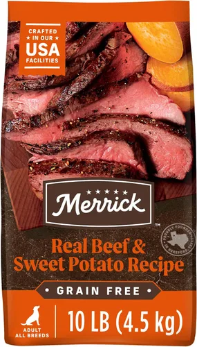 Vista 13 de Merrick Alimento seco premium para perros adultos sin granos, croquetas saludables y naturales, carne de res y batata de Texas real, bolsa de 30.0