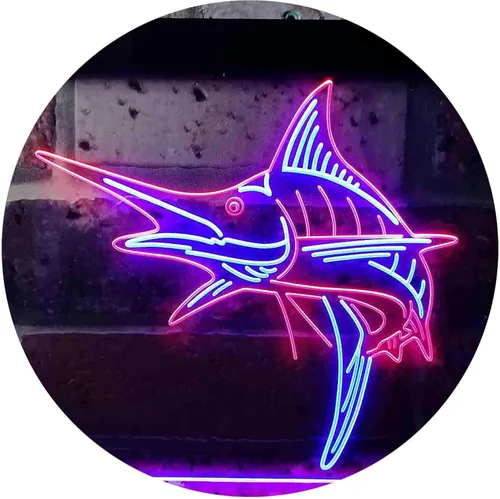 Vista 10 de ADVPRO Marlin Fish Room Man Cave Dual Color LED Neon Sign Blue & Red 12 x 8 Inches st6s32-i3723-br