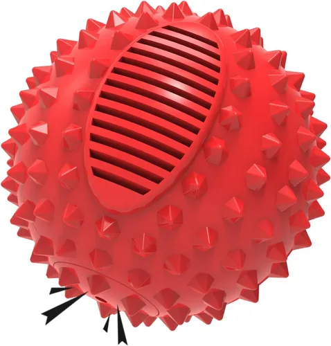 Vista 8 de petizer Bolas para Perros con Pispito de 3" para Masticadores Agresivos, Bola Estimula Mordida Duradera e Interactiva con Picos, Juguete