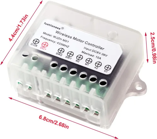 Vista 7 de Interruptor de control remoto de motor de 8V CC 12V 24V 36V para control de actuador lineal, relé de 10A de avance y retroceso de motor de 433MHz