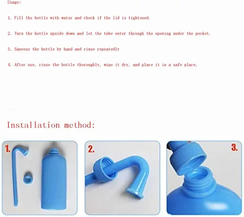 Vista 2 de Botella de limpieza de bolsas de colostomía - Herramienta de limpieza de plástico, adecuada para bolsas de ostomía permanente