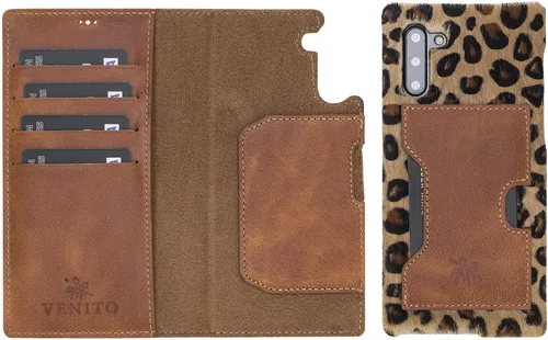 Vista 200 de Venito Florence - Funda de piel compatible con Samsung Galaxy S9, extra segura con bloqueo RFID, cartera desmontable para teléfono (gris decolorado)