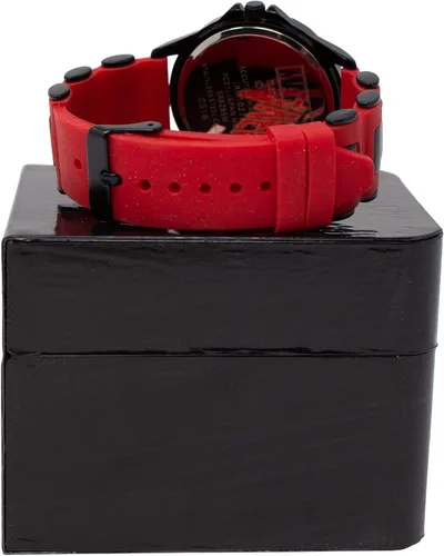 Vista 4 de Iron Man - Reloj facial para casco con pulsera de goma Rojo talla única Reloj de cuarzo