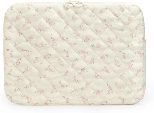Vista 18 de Funda acolchada para laptop de 15 a 15.6 pulgadas, bonita funda protectora acolchada para computadora portátil con estampado floral para MacBook