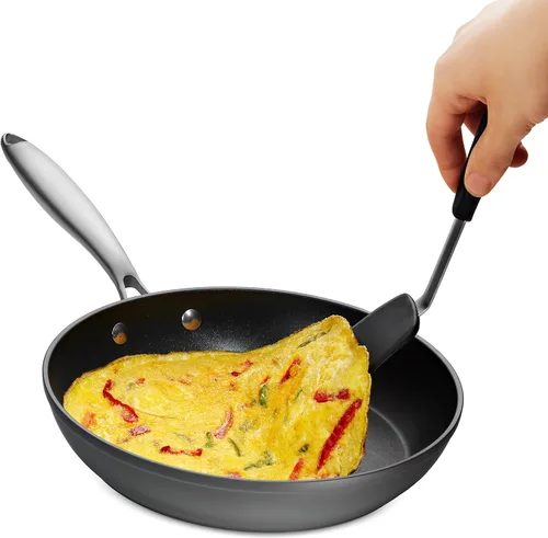 Vista 2 de BELWARES Espátula de silicona - Espátula flexible resistente al calor para cocinar, espátula delgada antiadherente para huevos, panqueques