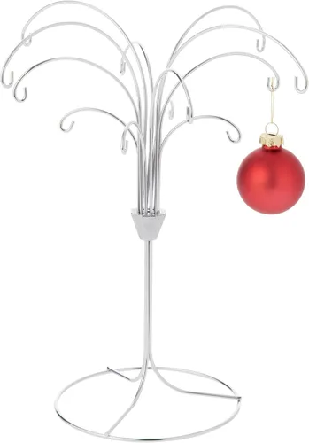 Vista 2 de Bard's Soporte de adorno plateado de 12 brazos, árbol, 11.5 pulgadas de alto x 10 pulgadas de ancho x 10 pulgadas de profundidad