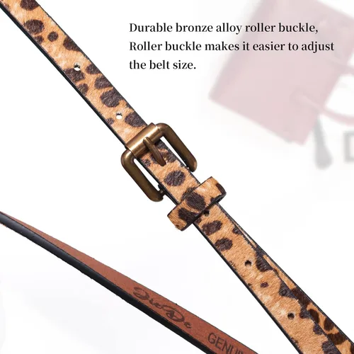 Vista 4 de Cinturón con estampado de leopardo para mujer, cinturón de piel de moda, cinturón de ternero, cintura casual, leopard print