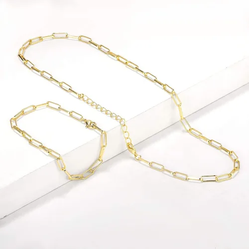 Vista 4 de BOUTIQUELOVIN - Collar de cadena de eslabones, de oro de 14 quilates, para mujeres y niñas