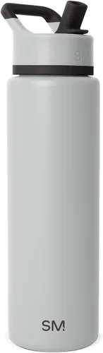 Vista 84 de Simple Modern botella de agua con tapa con pajita, termo de acero inoxidable con aislamiento al vacío, reutilizable, sin BPA, sin fugas
