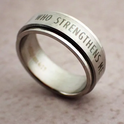 Vista 3 de Philippians 413 I Can Do All Things Through Christ Spinner Ring