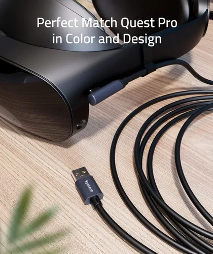Vista 2 de Syntech Cable de enlace de 16 pies compatible con accesorios Quest2Pico 4 y PCSteam VR, transferencia de datos de PC de alta velocidad, cable USB