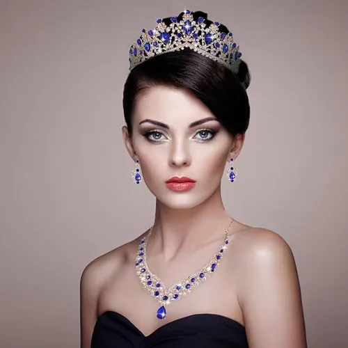 Vista 4 de Kamirola - Corona de reina y tiara corona de princesa para mujeres y niñas, diademas de cristal para novias, disfraces góticos de Halloween