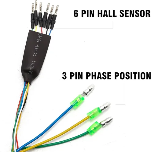 Vista 2 de Conector de cable Ebike 9 Pin 23.6 in Cable de motor macho Adaptador de motor eléctrico de bicicleta con sensor Hall Piezas de conversión Ebike