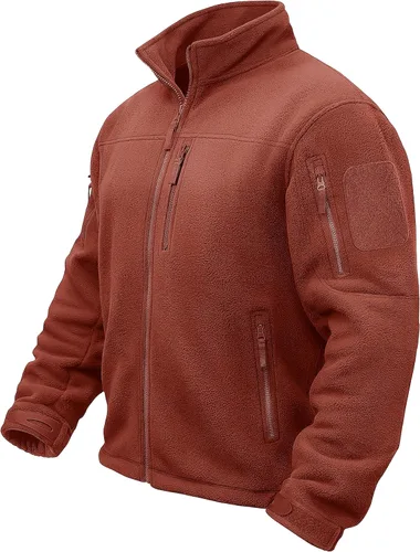 Vista 10 de TACVASEN - Chaqueta de forro polar para hombre, cremallera completa Verde militar