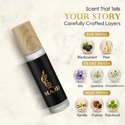 Vista 3 de MAJD FRAGRANCES PRALINE DREAM - Aceite de perfume sin alcohol para mujer, aceite concentrado de fragancia roll-on de larga duración, grosella negra
