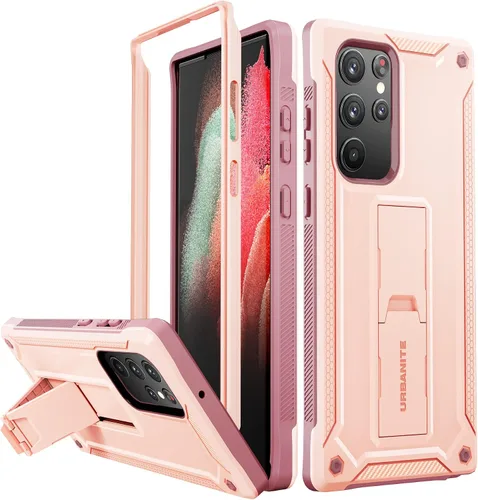 Vista 26 de URBANITE Funda protectora resistente a prueba de golpes para Samsung Galaxy S21 FE 5G, de grado militar, con protector de pantalla y soporte