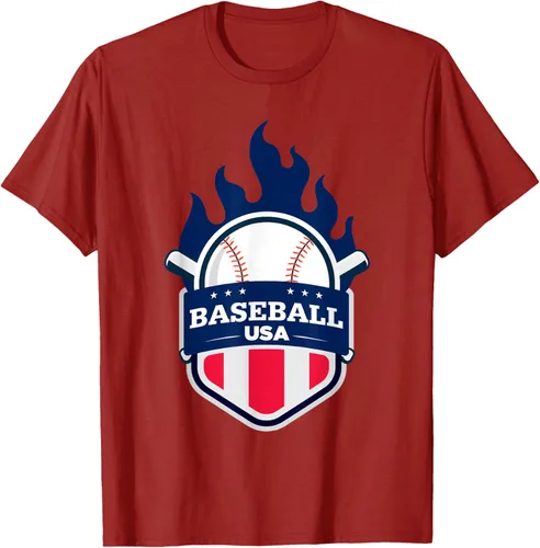Vista 62 de Baseball USA Support the Team Shirt - Camiseta con la bandera de Estados Unidos, Blanco, S