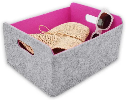 Vista 21 de Welaxy Cestas de almacenamiento plegables de fieltro, cubos de almacenamiento para estantes, caja de fieltro para niños, juguetes, revistas, libros
