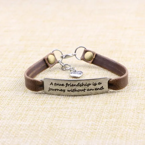 Vista 3 de Yiyang - Pulsera de cuero con mensaje inspirador para mujeres, niñas y adolescentes, regalo cristiano para navidad, cumpleaños, bautismo y navidad