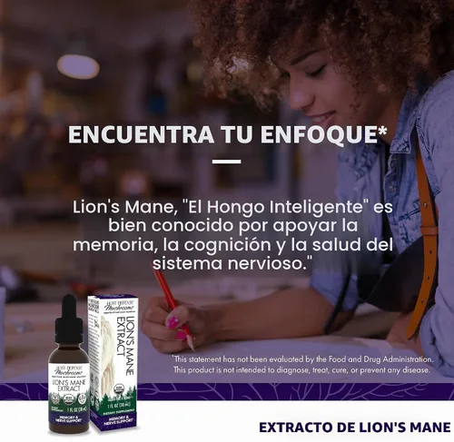 Vista 5 de Host Defense Mushrooms Extracto de Melena de León - Suplemento Líquido de Melena de León para la Salud Cerebral - Soporte de Hongos para el Enfoque