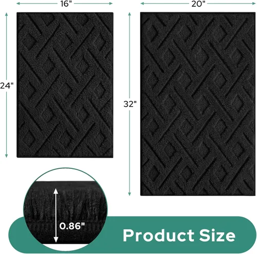 Vista 8 de HOMEIDEAS - Juego de alfombras de baño de 2 piezas, antideslizantes, lavables a máquina, de felpa extra suave y absorbente, para baño, tina y ducha