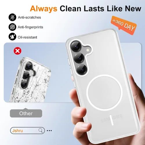 Vista 383 de Jshru Funda para Samsung Galaxy S26 Plus/Galaxy S25 Plus: para Galaxy S24 Plus [compatible con Magsafe] [2 protectores de pantalla HD] cubierta