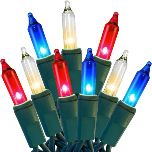 Vista 13 de HISHINY - Extensión de luces de Halloween color naranja, 100 luces incandescentes con cable negro, ideal para decoraciones de Halloween