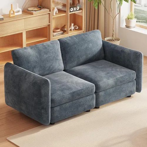 Vista 8 de Guyii Sofá Loveseat grande de 2 piezas, moderno asiento doble con cojines profundos, sofá convertible de 2 plazas para sala de estar, espacio