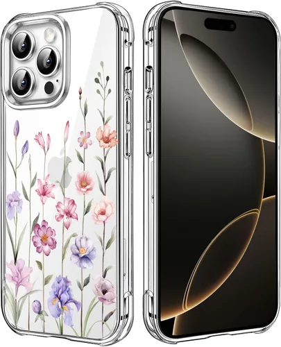 Vista 26 de Funda transparente de girasol compatible con iPhone SE 2022 SE 2020 7 8, funda trasera floral para niñas y mujeres, funda protectora transparente