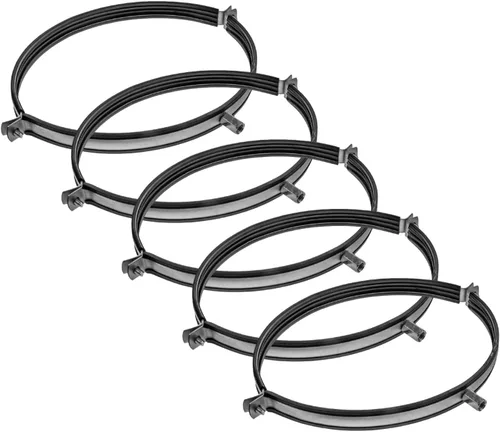 Vista 12 de Vent Systems Abrazadera de tubo de 8 pulgadas – Abrazaderas de conducto de acero galvanizado de alta resistencia con forro de goma para reducción