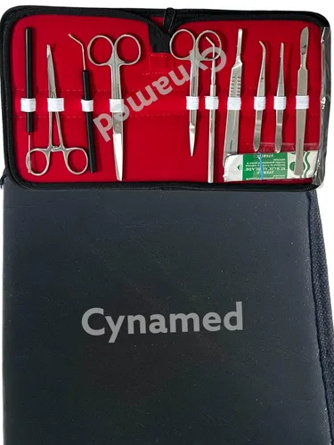 Vista 5 de Nuevo kit de disección de laboratorio de biología/anatomía/estudiante de medicina de acero inoxidable premium - mango de bisturí, cuchillas