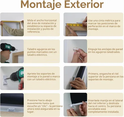 Vista 6 de MYshade Persianas Enrollables Opacas sin Cordón, Oscurecimiento de Habitación con Parada Libre, Persianas Enrollables para Ventanas, Persiana