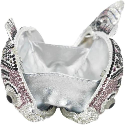 Vista 5 de Boutique De FGG Bolsos de mano con diamantes de imitación de pescado para mujer, bolsos formales de noche, bolso de graduación, boda, fiesta, bolsa
