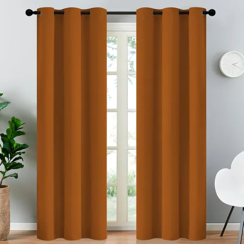 Vista 42 de Yakamok Cortinas opacas para dormitorio, aislamiento térmico, cortinas de oscurecimiento de habitación para sala de estar, juego de 2 paneles