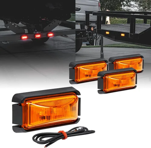 Vista 34 de TRUE MODS Luz de marcador LED ámbar de 2.5 pulgadas con bisel negro [DOT FMVSS 108] [SAE P2PC] [montaje superficial] [impermeable IP67] Luces