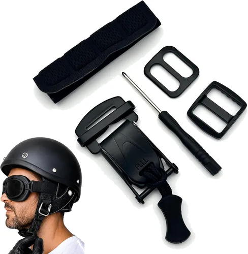Vista 13 de Kit de hebilla de liberación rápida para casco, adaptador de correa de barbilla para casco de metal, compatible con casco clásico de anillos en D