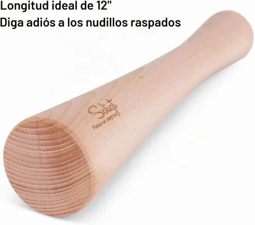 Vista 4 de SOLIGT Machadora de chucrut de 12" para tarros Mason, fermentación de vegetales - Una pieza de madera maciza