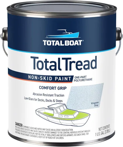 Vista 11 de TotalBoat TotalTread - Pintura antideslizante para cubierta, revestimiento de tracción antideslizante de grado marino para barcos, madera, fibra