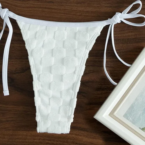 Vista 9 de youeneom - Trajes de baño para mujer, trajes de baño de dos piezas, control de abdomen, conjuntos de bikini (blanco, L)