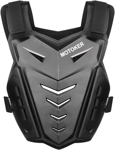 Vista 7 de Protector de pecho para motocross para adultos y jóvenes, chaleco protector para motocicleta, protector trasero para bicicleta de tierra y carreras