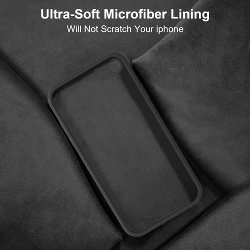 Vista 6 de Vooii Funda para iPhone SE 2022/3rd/2020, iPhone 8/7, silicona líquida mejorada con [bordes planos] [protección de cámara]