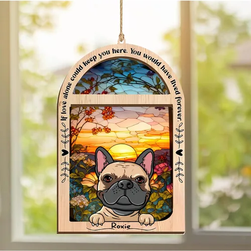 Vista 153 de LOVELYPOD Adorno de Navidad personalizado de sabueso afgano, atrapasoles con nombre, regalos de pérdida de mascotas, regalos para amantes