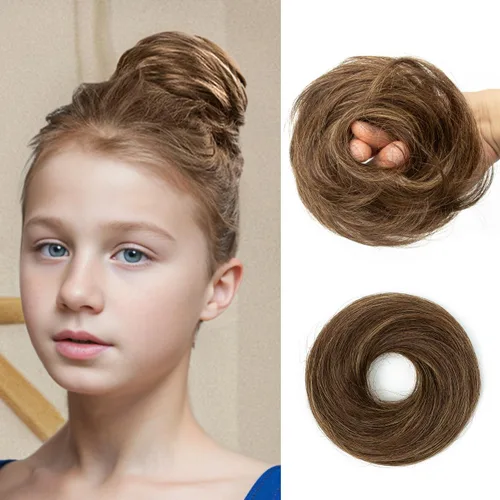 Vista 29 de Moño de Cabello Humano 100%, Moño Desordenado Pieza de Cabello Extensiones de Cabello Humano Real Moño de Cabello Rizado Natural Piezas de Cabello