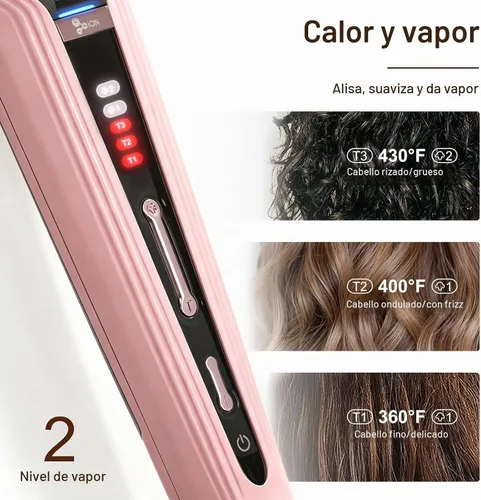 Vista 6 de Cepillo alisador de pelo de vapor, peine calentado iónico para cabello