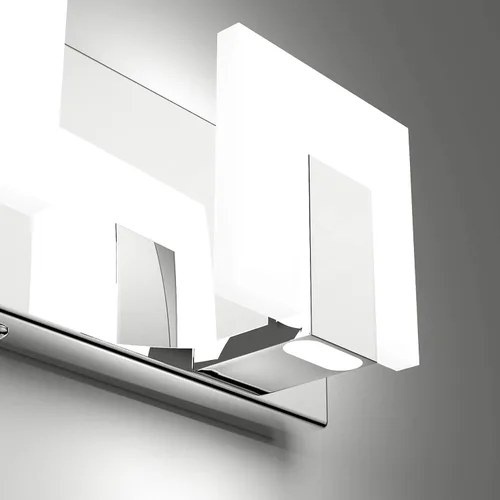 Vista 6 de Aipsun Moderna lámpara LED de tocador para baño, acrílico blanco esmerilado, arriba y abajo, accesorios de pared sobre espejo