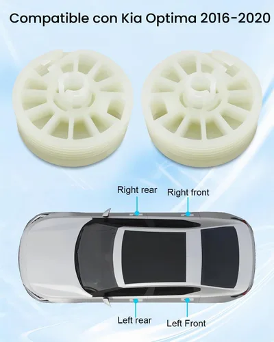 Vista 2 de 2 piezas de carrete de engranaje de tambor regulador de elevalunas compatible con Kia Optima 2016 2017 2018 2019 2020, reemplaza 82481D4000