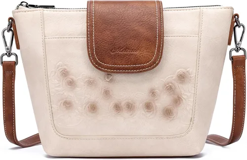 Vista 7 de MEITRUE Bolso cruzado de cuero vegano para mujer con correa ajustable para el hombro azul (3-blue)