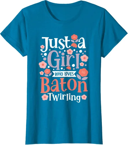 Vista 79 de A Girl Who Loves Baton Twirling - Camiseta de giro Majorette Twirler, Negro