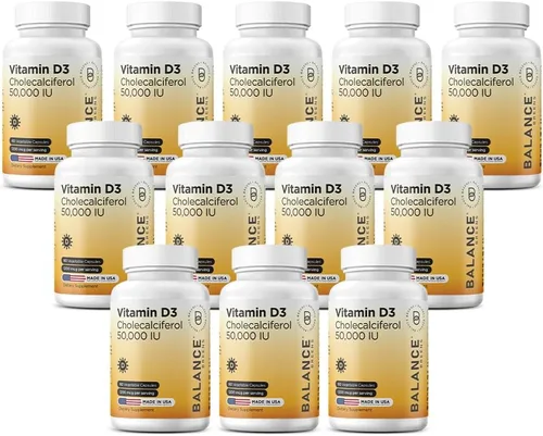 Vista 8 de Balance Breens Vitamina D3 50,000 UI - 60 cápsulas vegetales - Suplemento de vitamina D sin gluten de alta potencia sin OMG