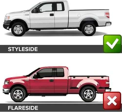 Vista 2 de IKON MOTORSPORTS Fender Flares Styleside Reemplazo de fábrica para Ford F-150 2004-2008 y Lincoln Mark LT 2007-2008, estilo de fábrica original sin